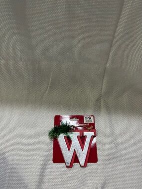 Winter Wonderland Red and White 'W' Christmas Ornament